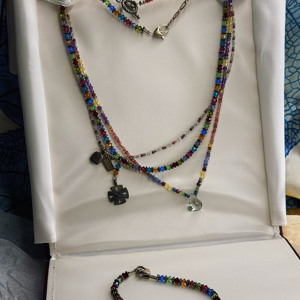 Rainbow Necklaces with Bracelet- New